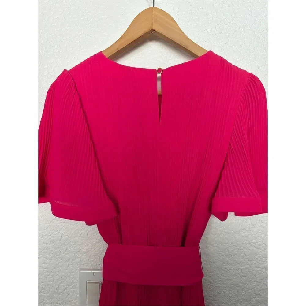 Milly Lumi Pleated Mini Dress Milly Pink Size 8 - Picture 8 of 12